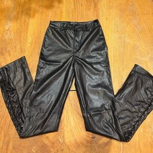 Motel Rocks Black Faux Leather Pants